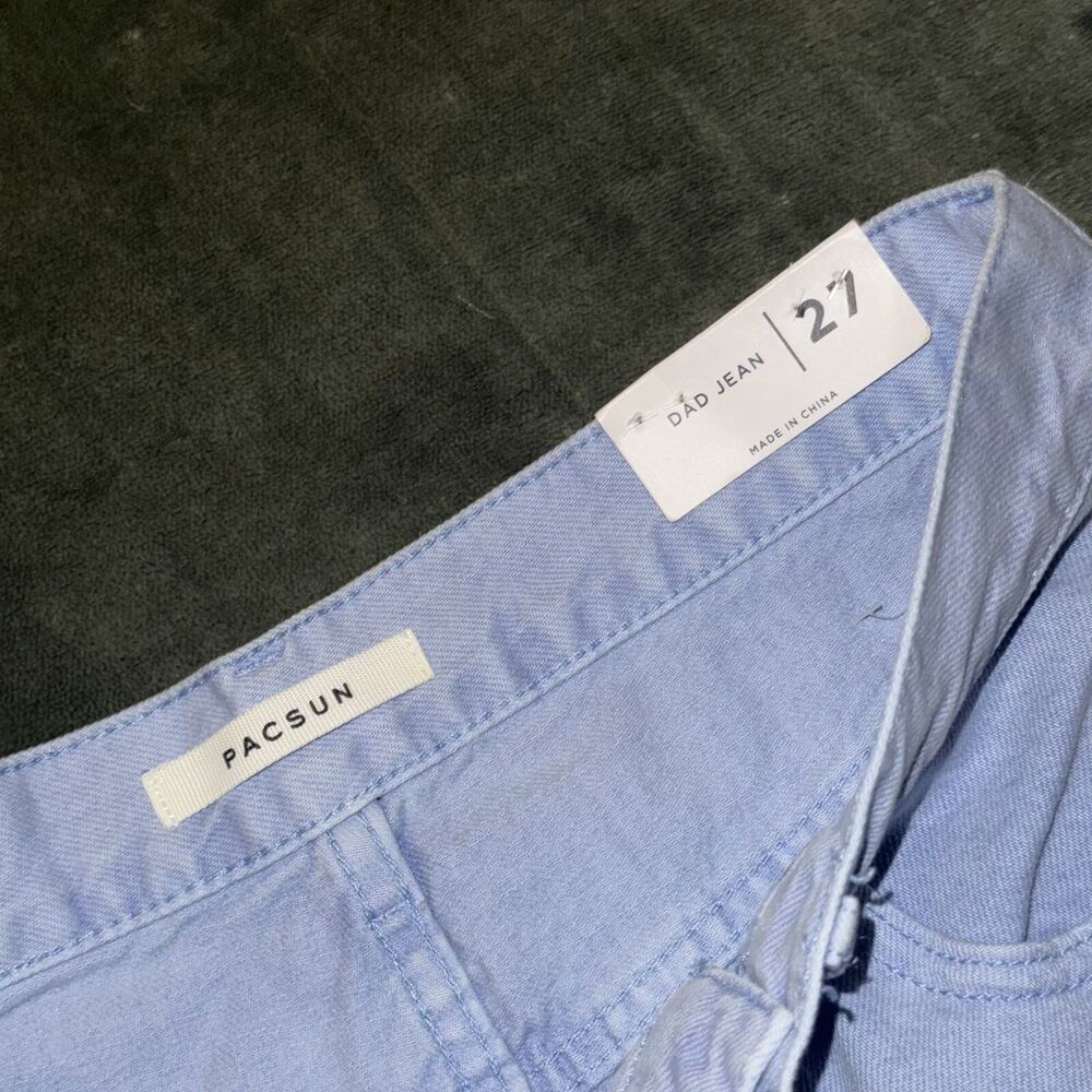 PacSun Dad Jeans Women's 27 Light Blue Denim 100% Cotton High-Rise Straight NWT - Picture 10 of 12